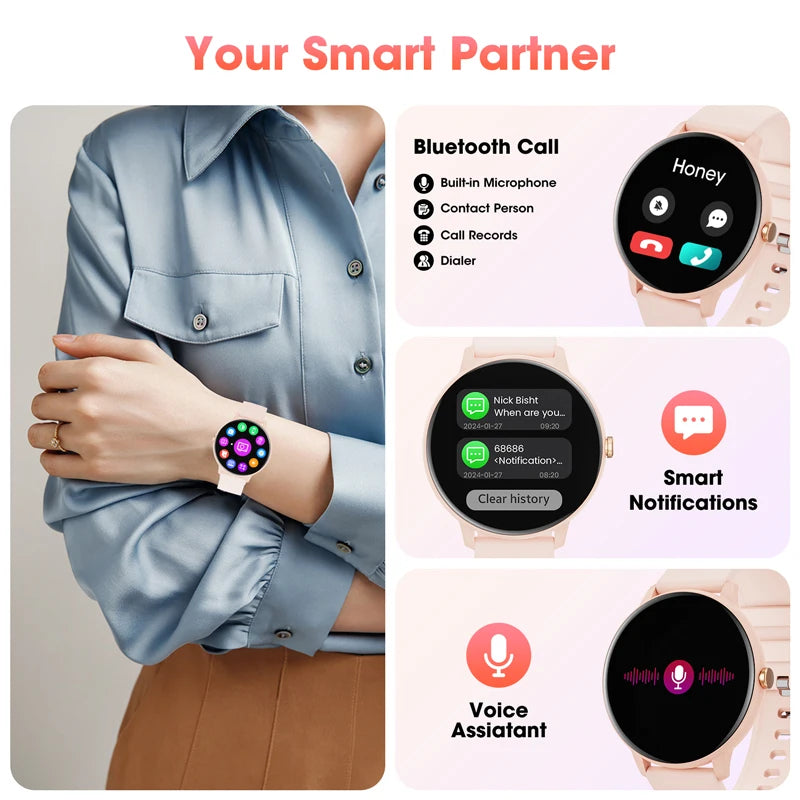 Smartwatch para Unisex , chamada Bluetooth, 1.39 tela sensível ao toque, monitoramento de saúde, IP67Waterproof, Fitness, 2024