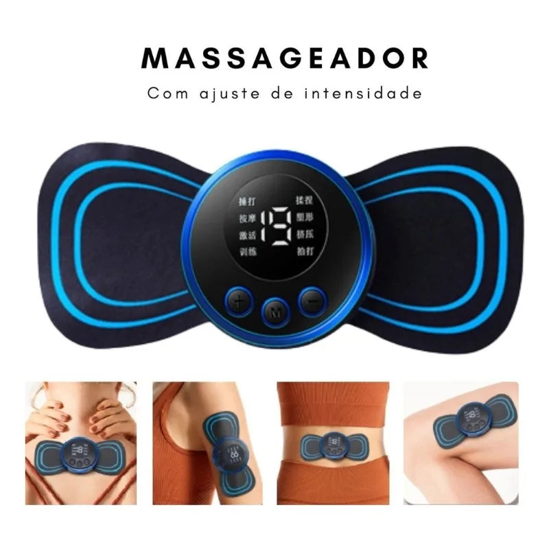 Mini Massageador EMS Estimulador Elétrico De Pescoço Portátil Para Alívio Da Dor Muscular Cervical