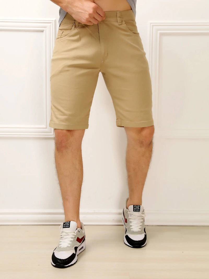 Bermuda Sarja BEGE Masculino C/Laycra Slim Qualidade Bom - Vendas Diretas Da Fábrica