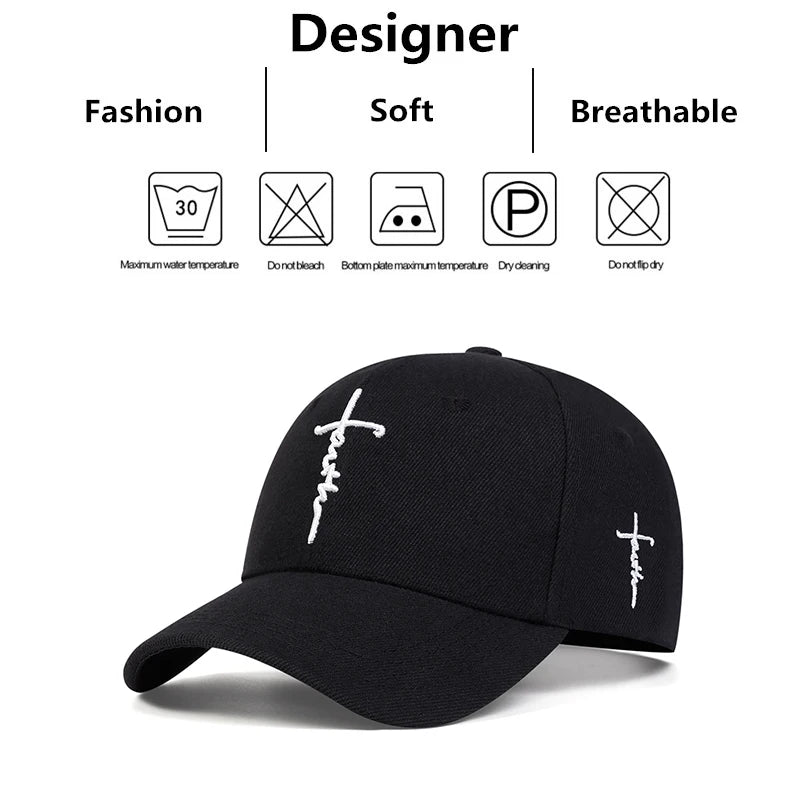 Unissex Boné bordado da fé chapéu snapback de algodão, moda primavera-verão