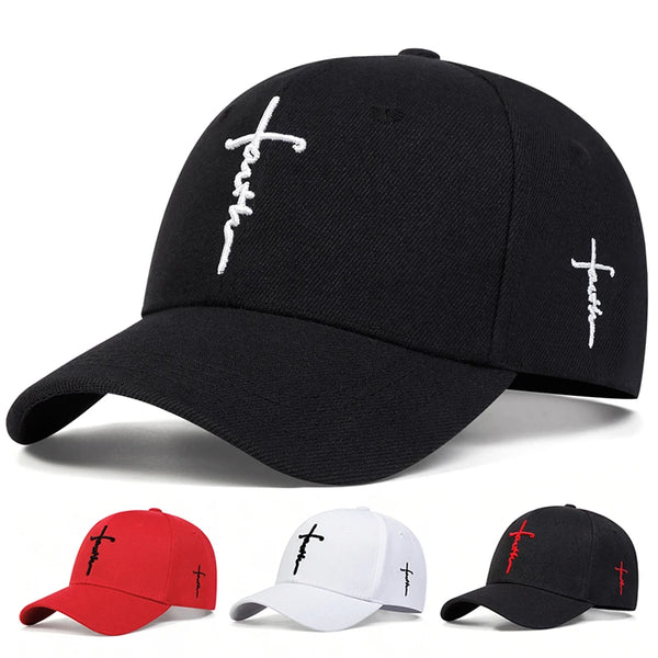 Unissex Boné bordado da fé chapéu snapback de algodão, moda primavera-verão