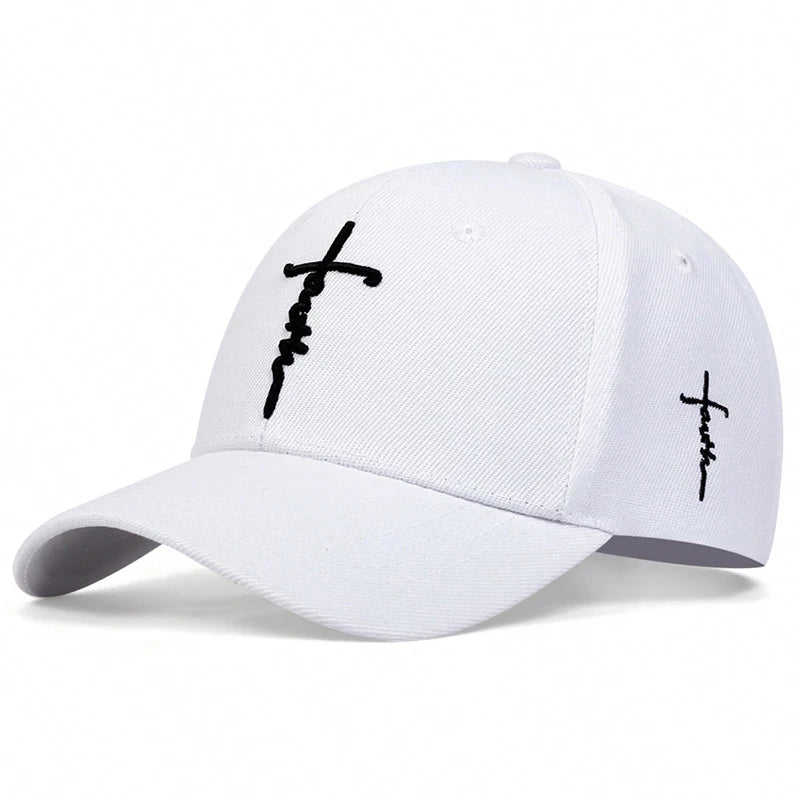 Unissex Boné bordado da fé chapéu snapback de algodão, moda primavera-verão