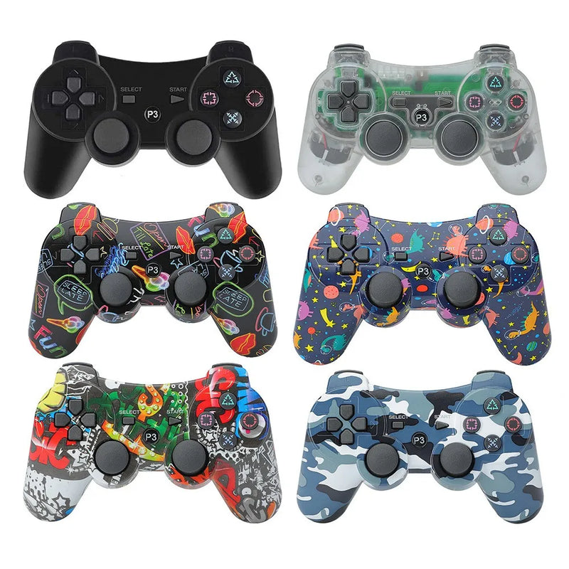 Controlador Bluetooth sem fio para Sony PS3, Gamepad, 6 eixos, Joystick de vibração dupla,