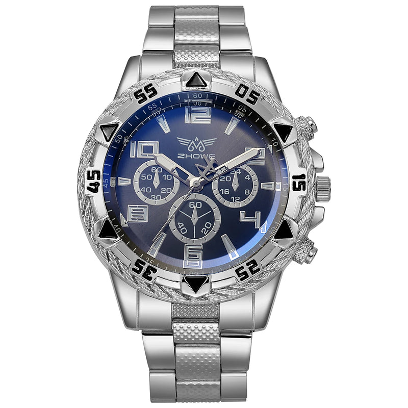 Relógio Big Dial Men Quartz Watches   Luxury Brand Men's  Relogio Masculino