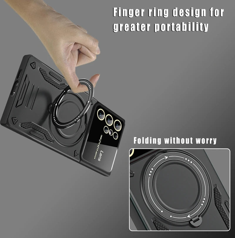 Magsafe armadura caso para samsung galaxy s25 s24 ultra s23 s22 plus s21 s20 fe carregamento sem fio à prova de choque anel magnético capa